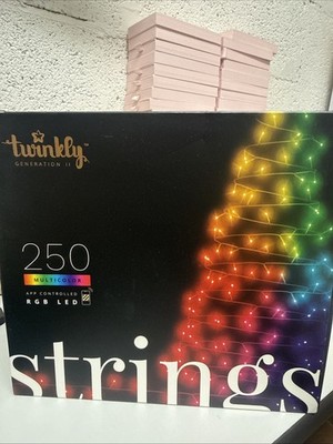 Twinkly Strings App-Controlled Smart LED Christmas Lights 250 Multicolor 65.6-ft