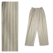 Vintage 1980s Pastel Mint High Waist Summer Stripe Trouser Pants / Small -