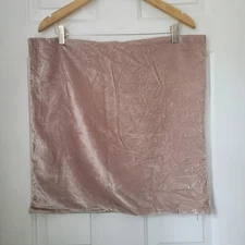 West Elm Linen Cotton Velvet Throw Pillow Cover 20"x20" Blush Pink Luxe Winter