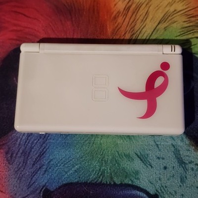 Nintendo DS Lite Pink Ribbon Polar White Console Susan Komen Breast Cancer Rare