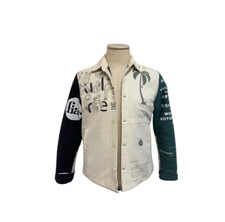 Giacca artistica Koksal Atay unica nel suo genere designer tessuto riciclato taglia M