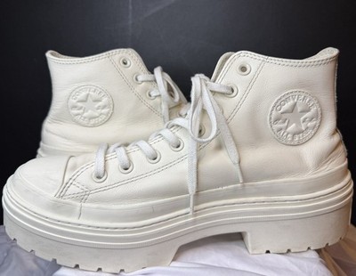 Converse Chuck Taylor All Star Women's White Leather High Top Platform Lug Sole