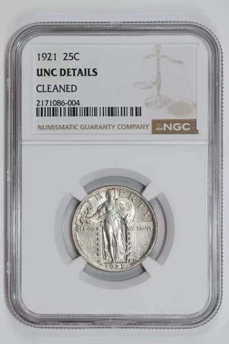 1921 STANDING LIBERTY QUARTER NGC UNC DETAILS