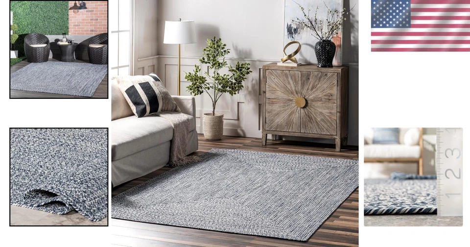 Elegant 3' x 5' Oval Hand-Braided Indoor/Outdoor Rug - Pet-Friendly Comfort - Image 2 of 4