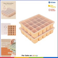 Baby Food Storage Silicone Cubes with Clip-On Lid Freezer Tray Purees Soups 0.8