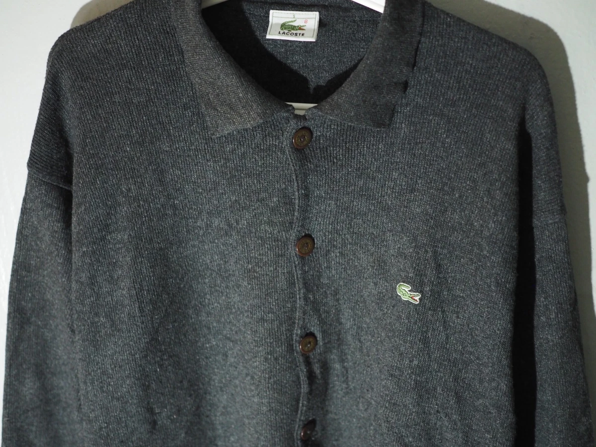 Cárdigan Polo Suéter Tejido Lacoste Años 90 De Colección Para Hombre L Lana