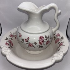 Royal Haeger Vintage Wash Bowl + Pitcher in P...