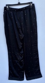 Victoria&rsquo;s Secret Pajama Set 2 Black Silver Stars Shine Satin Medium New