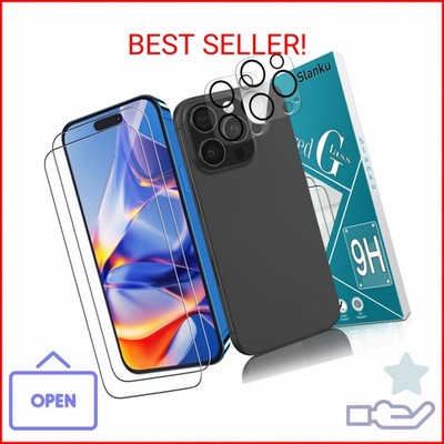 Slanku [2+2 Pack for iPhone 16 Pro Max Screen Protector Tempered Glass and Camer