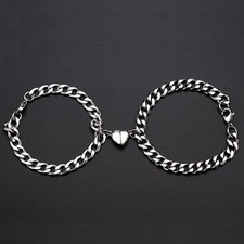 Magnetic Couple Bracelets Matching His and Hers Love Heart Relationship Gift