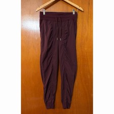 Lululemon Dance Studio Mid Rise Joggers Burgundy Bay Full Length Size 4