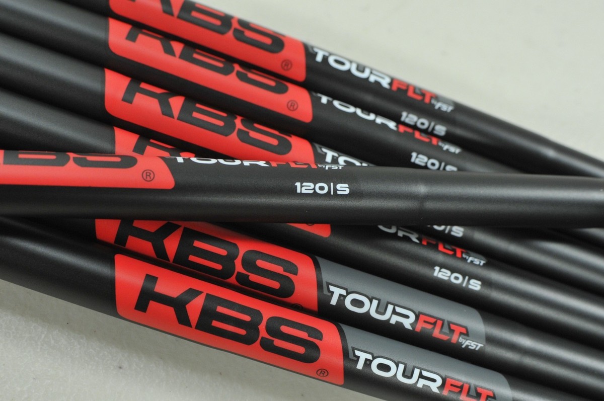 NEW KBS Tour FLT Black 120G Stiff 4-PW Iron Shaft Set Steel Taper