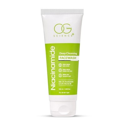 OG BEAUTY Science Niacinamide Face Wash 100ml | 2% Niacinamide & 0.2% Vitamin B5
