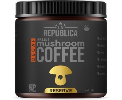 DECAF La Republica RESERVE Mushroom Coffee (w/ 50% More Superfoods) Best Instant