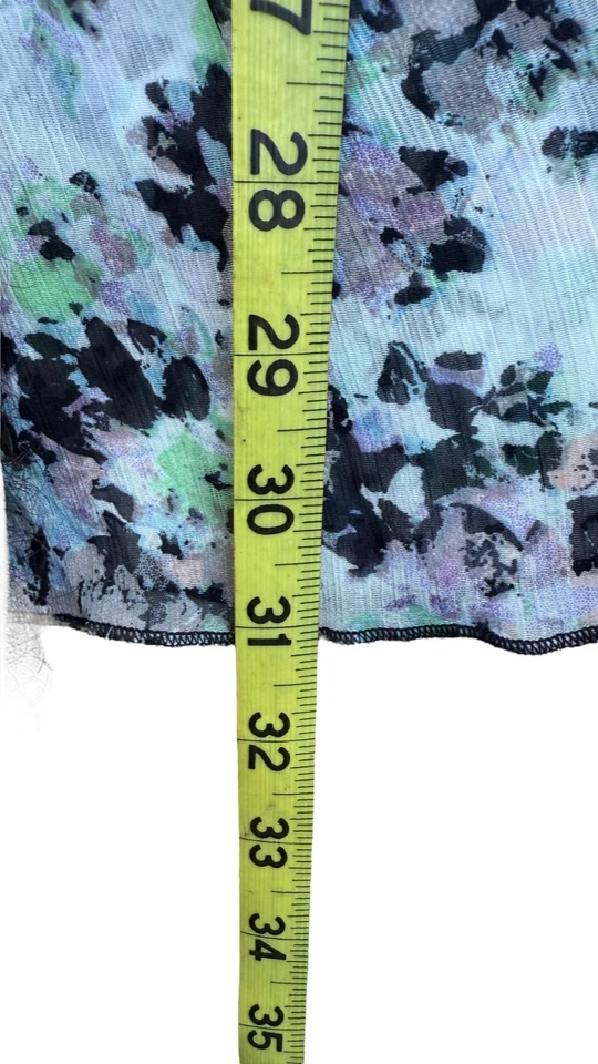 Túnica floral transparente Badgley Mischka Fiona para mujer talla pequeña S Foto 3 de 4