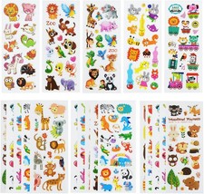 24 Sheets 400  Animal 3D Puffy Stickers for Toddlers Kids, Cartoon