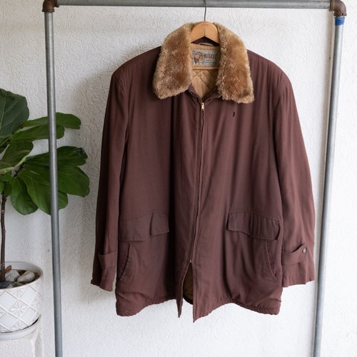 1950’s Weathercrest Gabardine Rockabilly Jacket With Genuine Fur Collar Size XXL - Picture 2 of 24