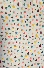WHITE FLANNEL FABRIC WITH MULTICOLOR HEARTS SOFT 44" WIDE SOLD BY YARD 226