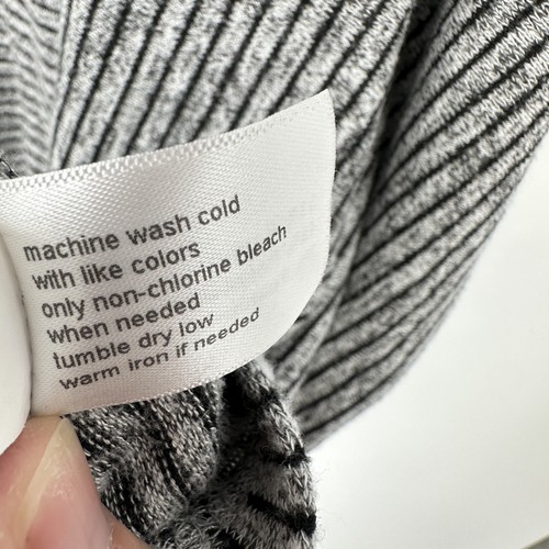 Lane Bryant Sweater Womens 18/20 Gray Black Striped Oversized Poncho Hoodie Top - Picture 7 of 9