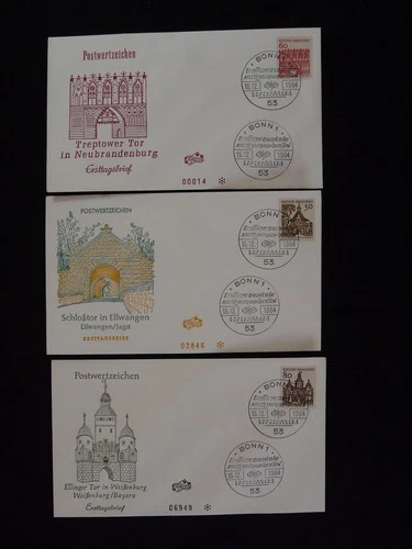 architecture set of 3 FDC Germany 1964