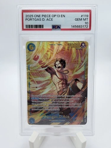 One Piece Card Game Portgas D. Ace OP13-119 SP Foil Eng PSA 10