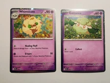 Cottonee MEP 018 & 019 Whimsicott Phantasmal Flames Black Star Promo Pokemon 