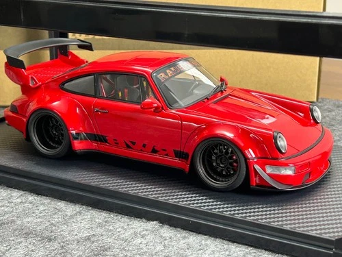 Zündmodell 1/18 Porsche 911 964 RWB Wide Body Coupe 1990 rot Resin IG2457 - Bild 7 von 12