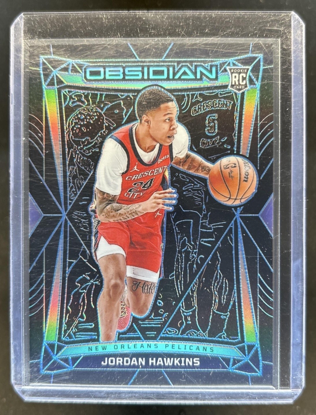 2023-24 Panini Obsidian Jordan Hawkins RC Electric Etch Blue #/30 Pelicans