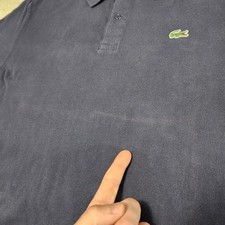 Lacoste Polo Shirt Men 8 Pique Navy Blue READ Luxury Wealth