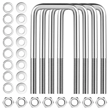 Square U-Bolt, Stainless Steel Square U-Bolt Boat Trailer Ubolts with Washers an