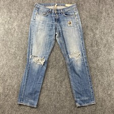 Rag  Bone Boyfriend Jeans Womens 25 Blue Rip Distressed Denim USA Made
