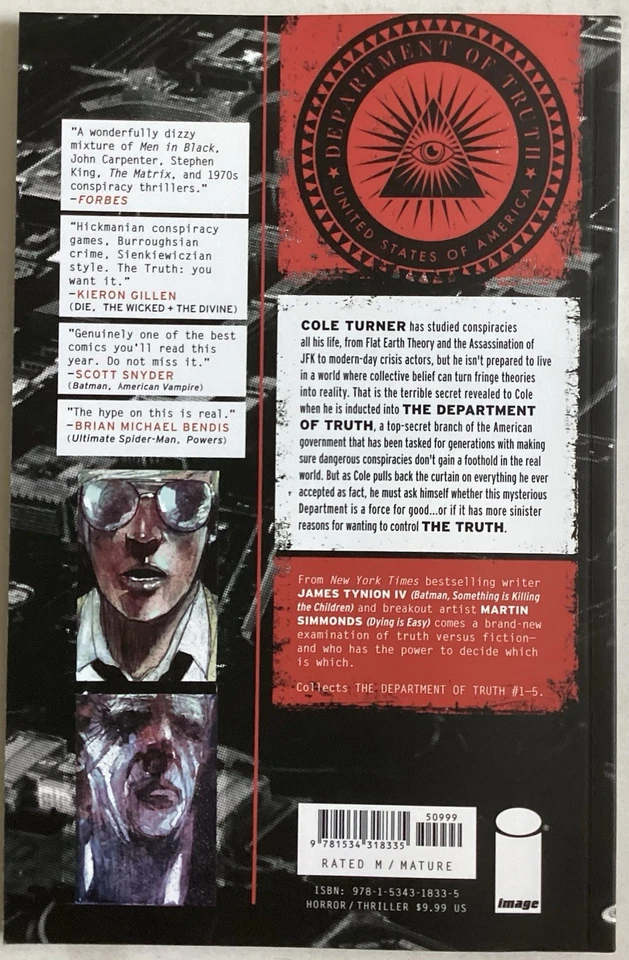 THE DEPARTMENT OF TRUTH VOLUME 1-4 1 2 3 4 TPB GRAPHIC NOVELS! - Image 3 of 4