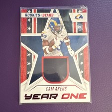 Panini 2020 Rookies & Stars Cam Akers Rookie Memorabilia Card YO-CA Rams. rookie card picture