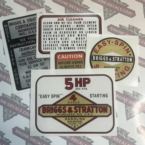 Briggs & Stratton Go-Kart Mini Bike decal 5-hp 1960s; 65