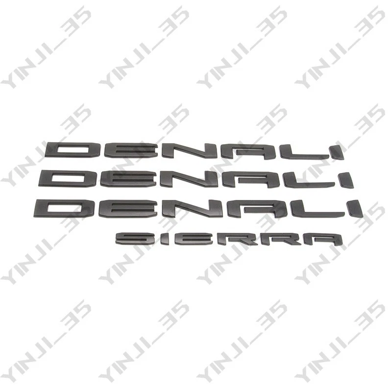 全新 2019 - 26 哑光黑色 DENALI SIERRA 徽章 适合 GMC Sierra 1500 2500hd 3500hd — 第 3/4 张图片