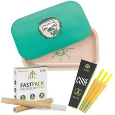 Large Metal Rolling Tray with Soft Magnetic Lid 11x7 inch Kit  Cones