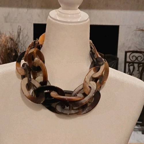 💖 Brown Statement Piece Large Two Strand Costume… - image 13