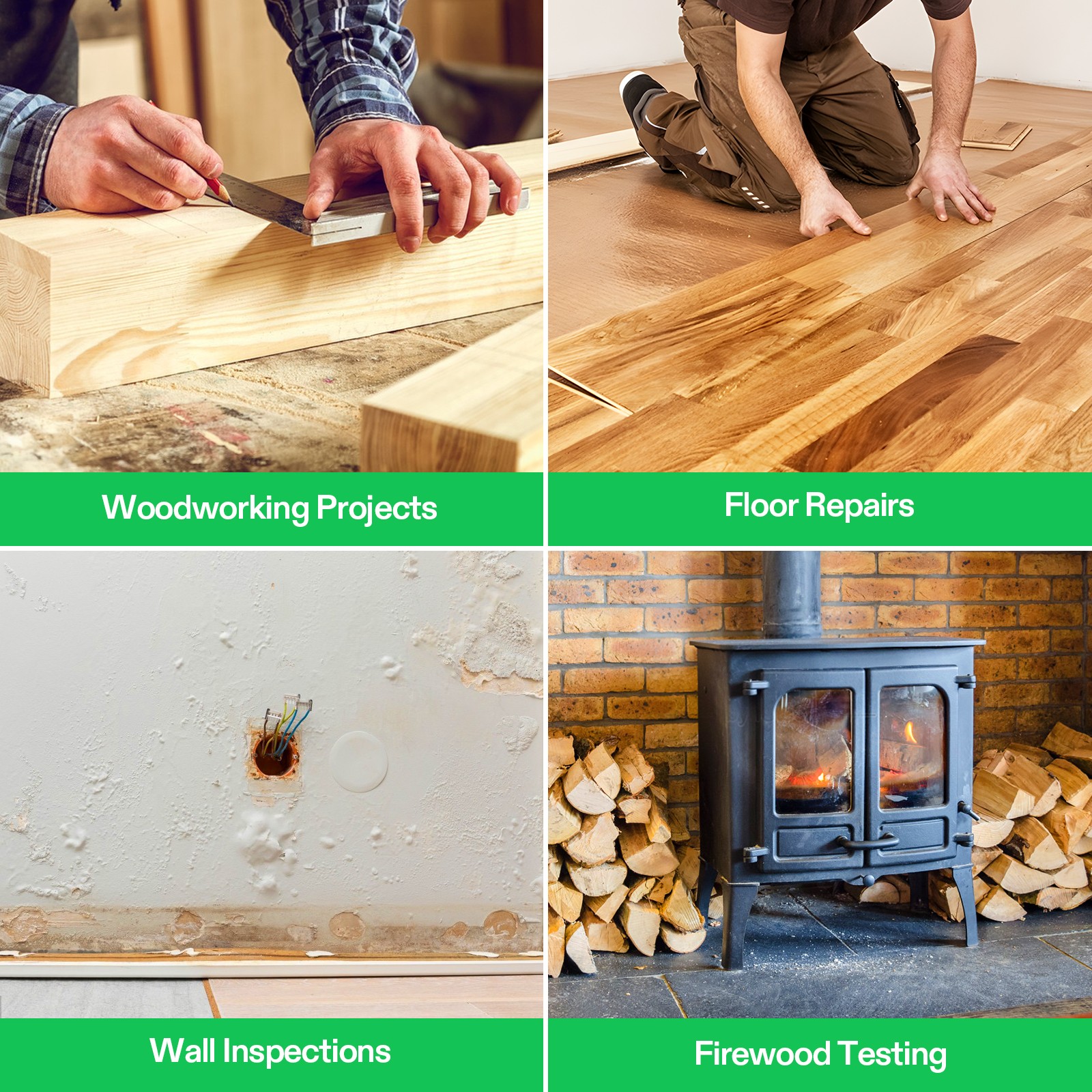 VIVOSUN 7 in 1 Digital Wood Moisture Meter LCD Damp Tester Locks Readings