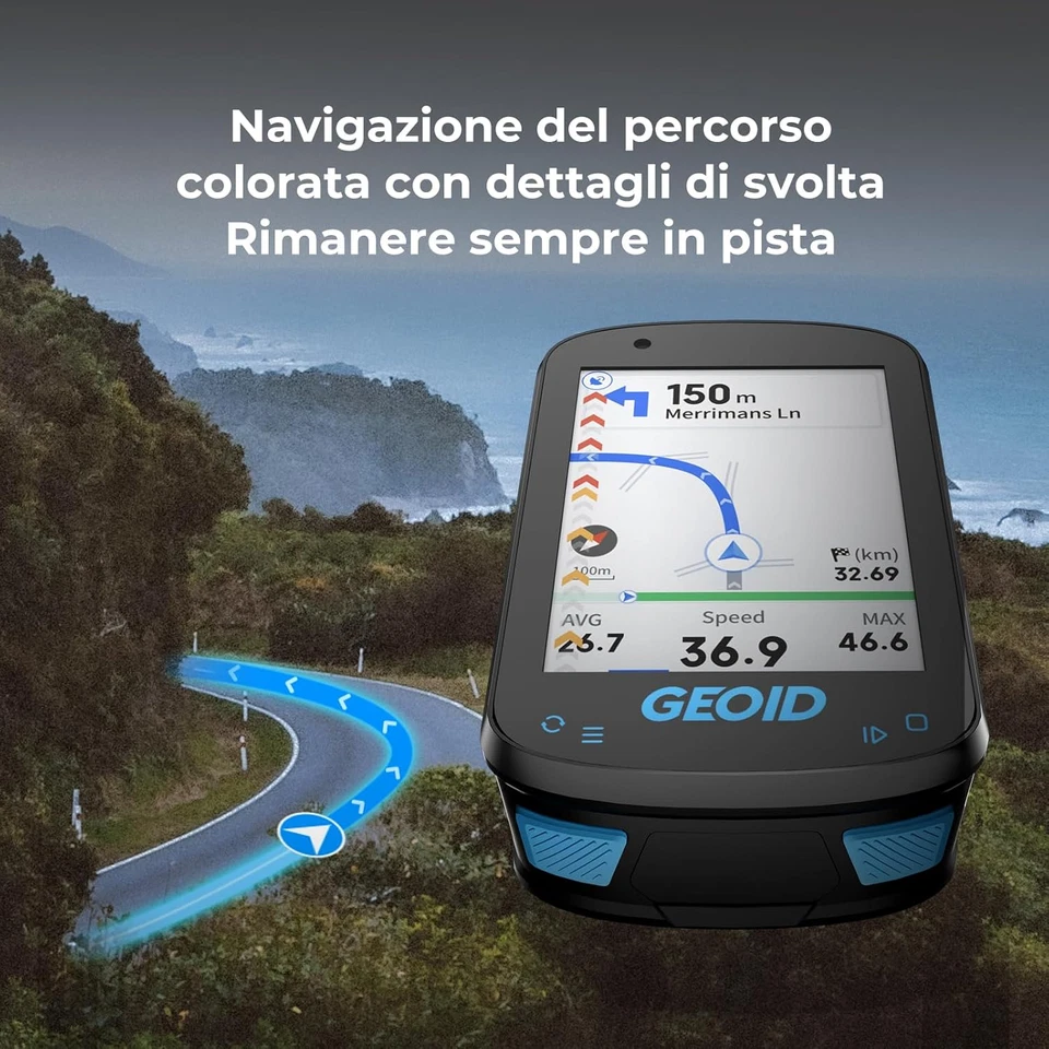 CC600 Ciclocomputer Bici GPS, Navigazione, 2,4" Schermo a Colori, Allenamento Ci - Immagine 4 di 4