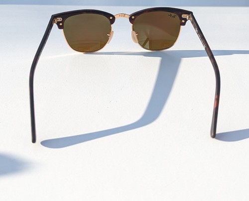 Ray-Ban Sunglasses Blue Mirror Clubmaster Havana Frame RB3016 1145/17 SALE NEW! - Picture 10 of 12