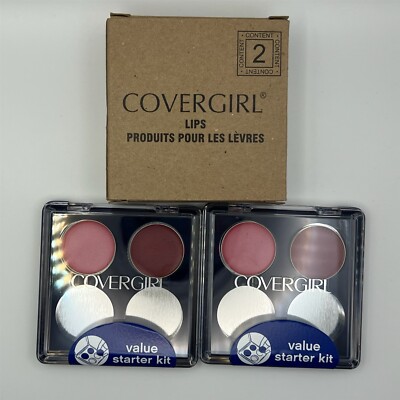 TWO Rose Quartz & Vintage Wine CoverGirl Lips Value Starter Kit w/ Magnetic Pots