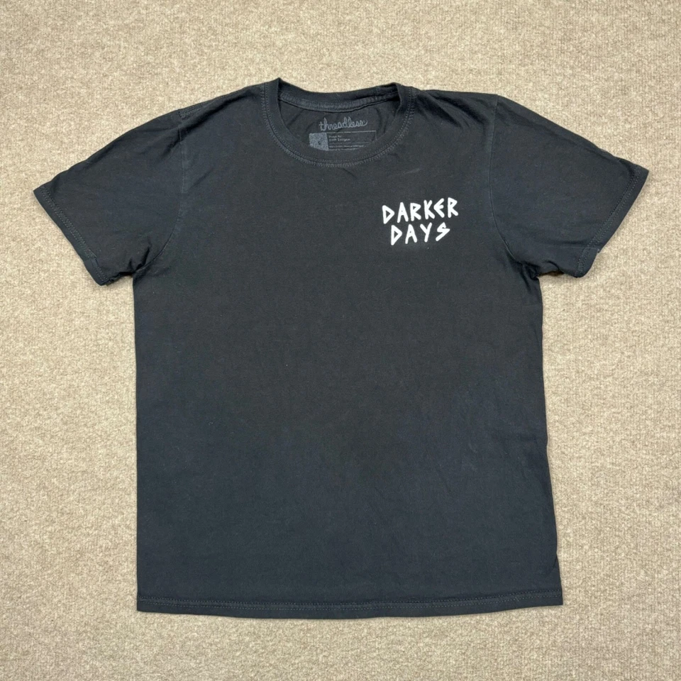 THREADLESS SHIRT Men's Size S Black Short Sleeve Grim Reaper Darker Days Graphic - Image 3 of 4