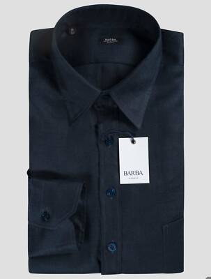 Barba Napoli Blue Linen Polo Shirt B19 Man