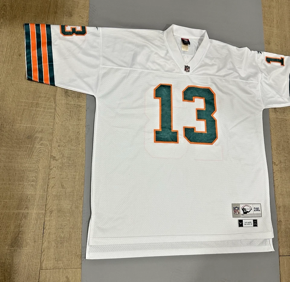 Camiseta deportiva Dan Marino talla 2XL #13 Miami Dolphins NFL años 90 cosida auténtica Reebok para hombre Foto 4 de 4