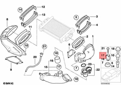 Genuine BMW JCW R52 R53 Cabrio Radiator Cooling Hose Clamp OEM 