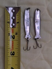  Set of 2 Vintage Mother of Pearl METAL FISHING LURE 2" Compac Japan Trout