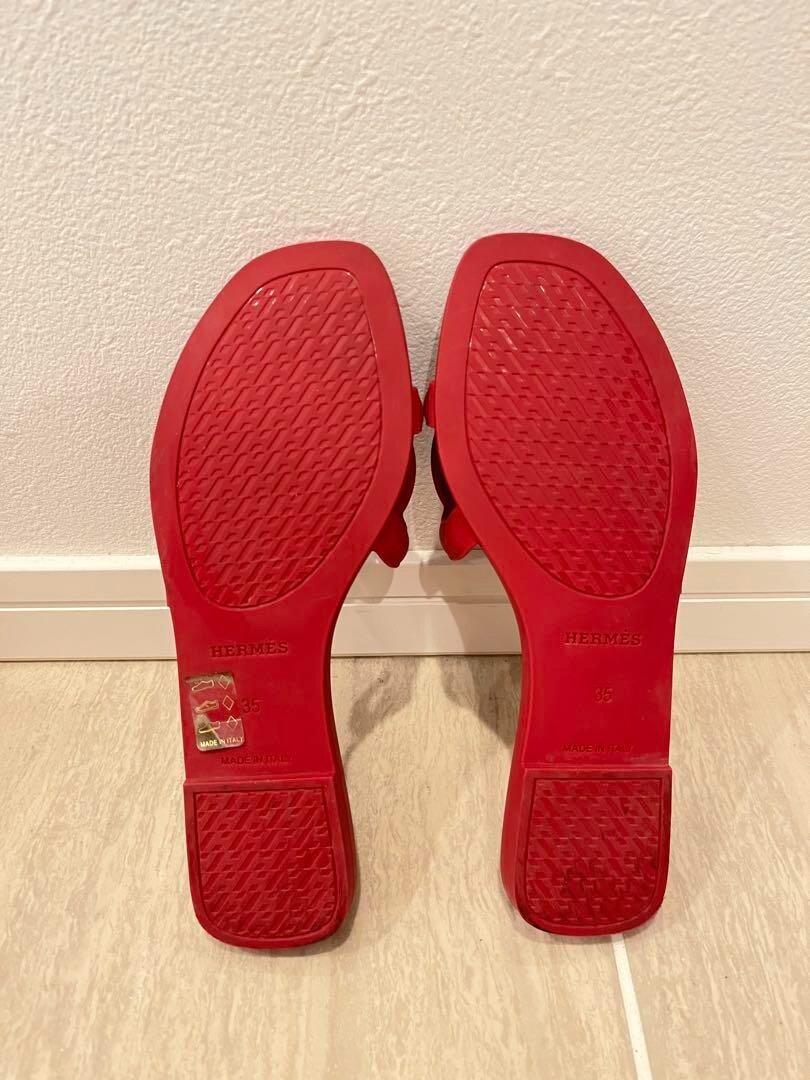 HERMES ALOHA Red RUBBER SANDALS WOMENS SIZE US5.5 | eBay