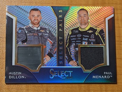 Austin Dillon Paul Menard 2017 Panini Select Racing Select Pairs #AD-PM NASCAR 