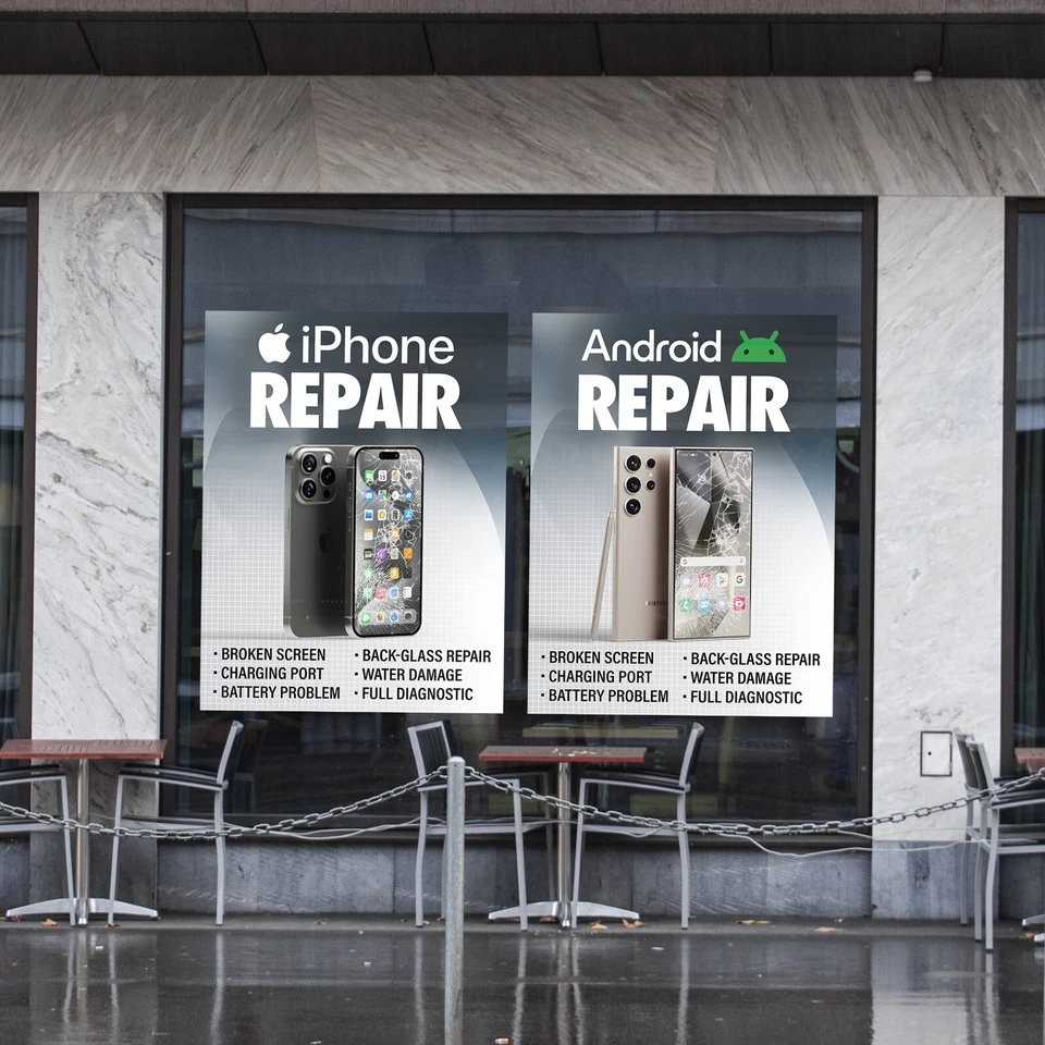 iPhone Android Smartphone Repair Window Wrap Sign Banner Apple Samsung Graphics - Image 4 of 4