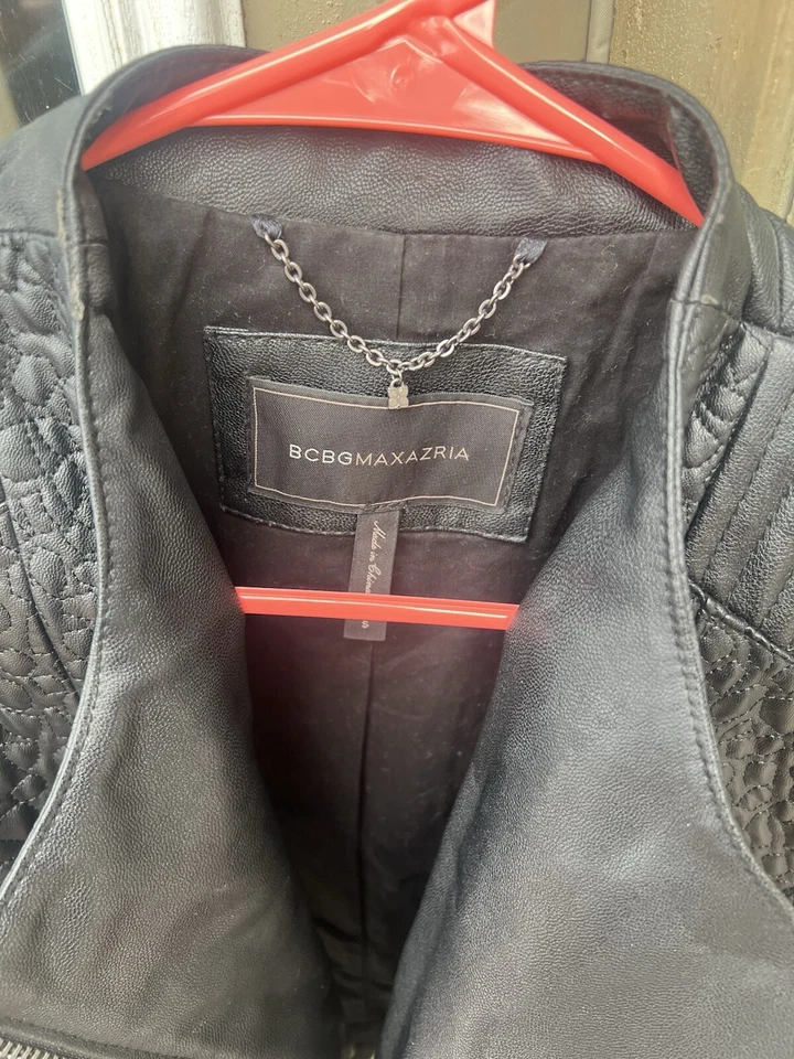 BCBG MAX Adria Faux Leather Textured Jacket - Image 2 of 4